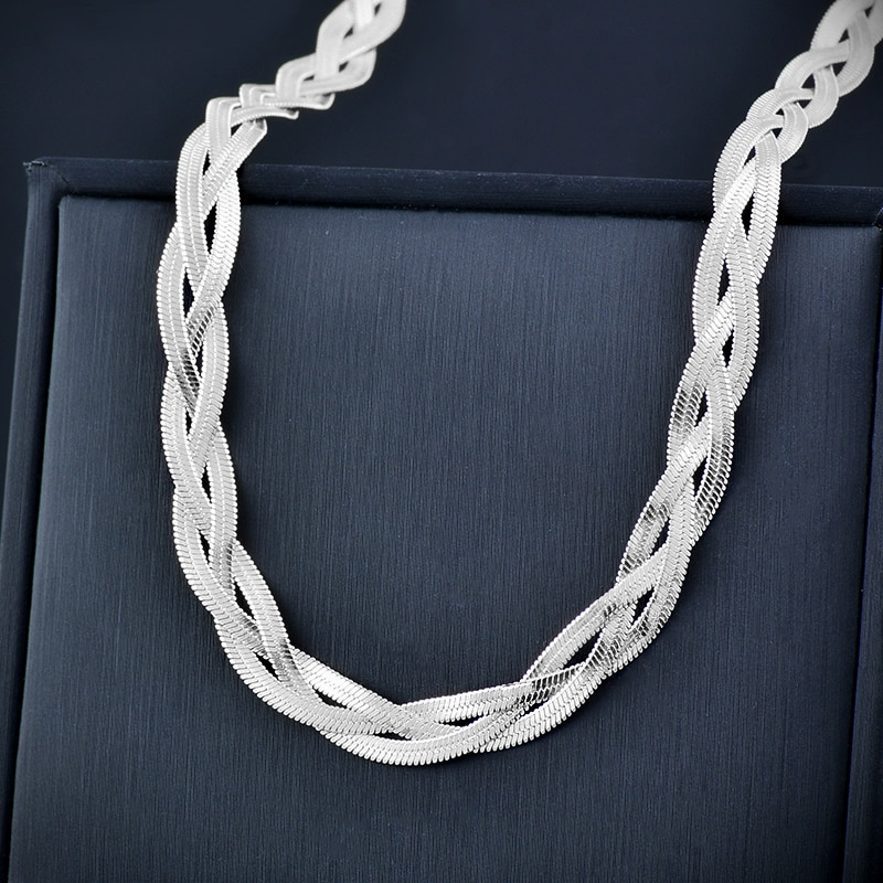 LEEKER-collar de acero inoxidable estilo hip hop para mujer, Gargantilla trenzada de tres capas, Color dorado y plateado, joyería para , 2022, 351, LK6