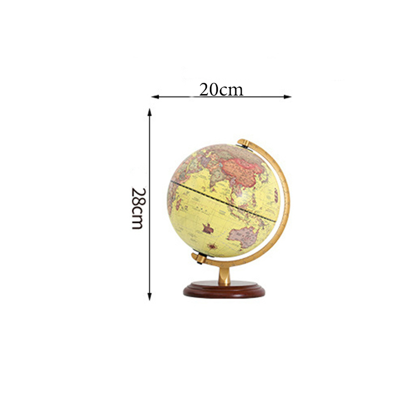 20/25cm rétro LED monde terre Globe carte 360 degrés rotatif monde géographie carte tout en anglais bureau décoration lampe de Table: Rouge