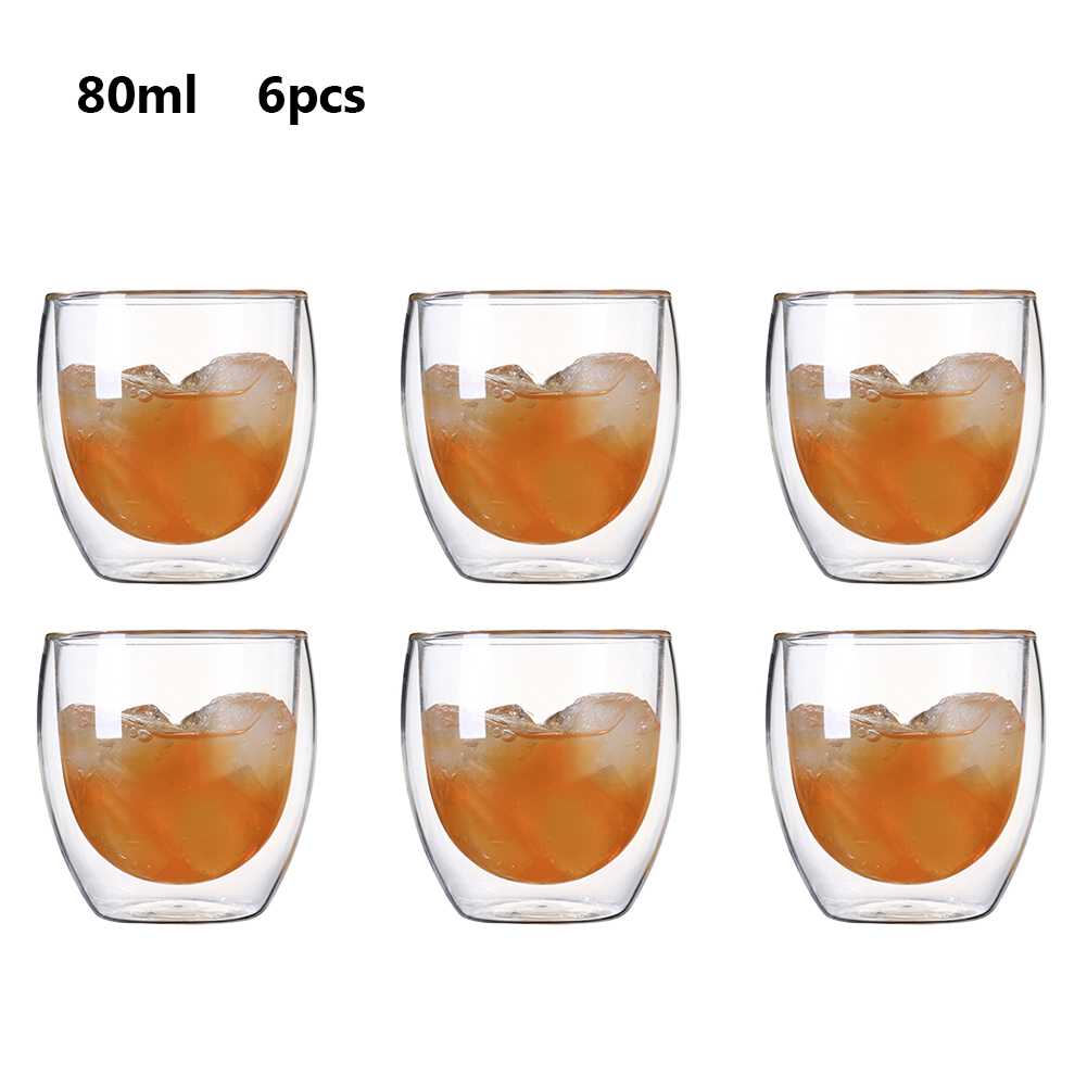 Mini Transparent Double Wall Glass Mug keep and cold Wine Glass Coffee Mug Tea Latte cappuccino Coffee Cup Taza Gato copo