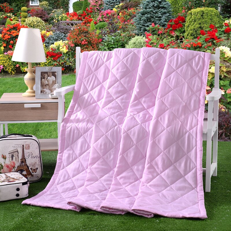 Sommerstil i sommerblomstret stil 150*200cm/180*200cm/200*230cm quiltet quiltetyndt sengetæppe / plaid: Lyserød / 200 x 230cm