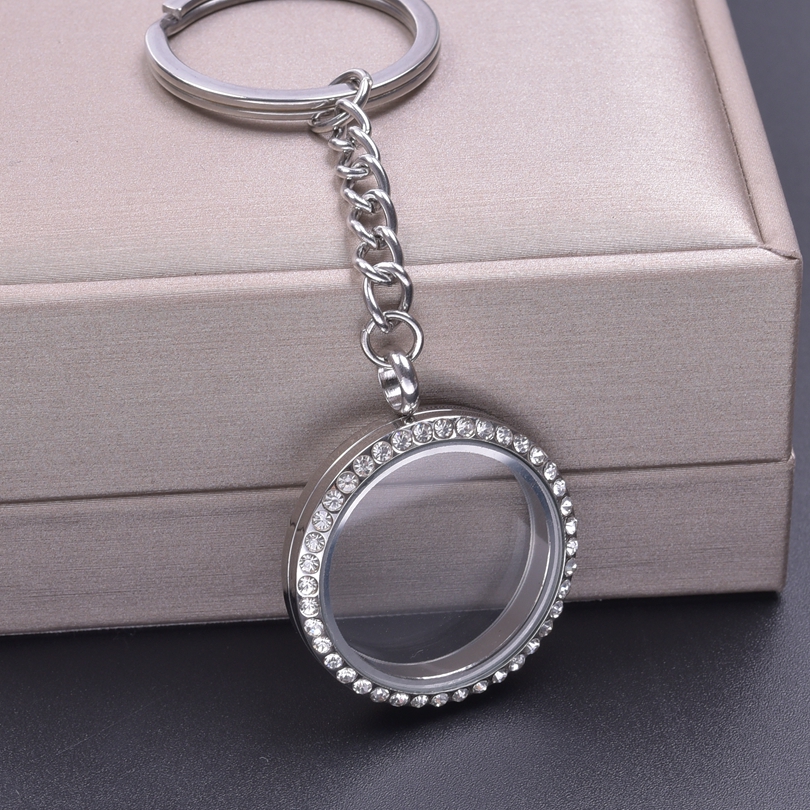 5 teile/los 10-40mm Edelstahl Männer Glas Bild Reliquien Medaillon Anhänger Schlüssel bund DIY Frauen Erinnerung Medaillon Schlüssel Ring Schmuck