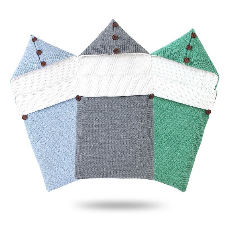 Baby Sleeping Bags Newborn Bebes Swaddle Wrap Gowns Winter Warm Knitted Stroller Sleep Sack for Infant Boys Girls Envelopes 0-6M