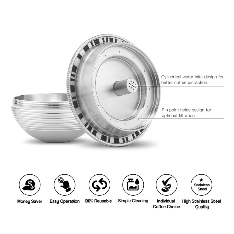 15 stk/sæt genanvendelige kaffekapsler sabotage aluminiumsfolie kit 70/230ml til nespresso vertuo env 135 bae & til krups  xn 9031
