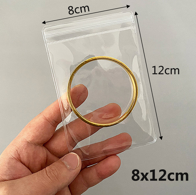 Sacchetti per gioielli in PVC trasparente da 20 pezzi sacchetti sacchetto di immagazzinaggio carino anti-ossidazione per orecchini collana braccialetto Schermo sacchetto di imballaggio: Grigio