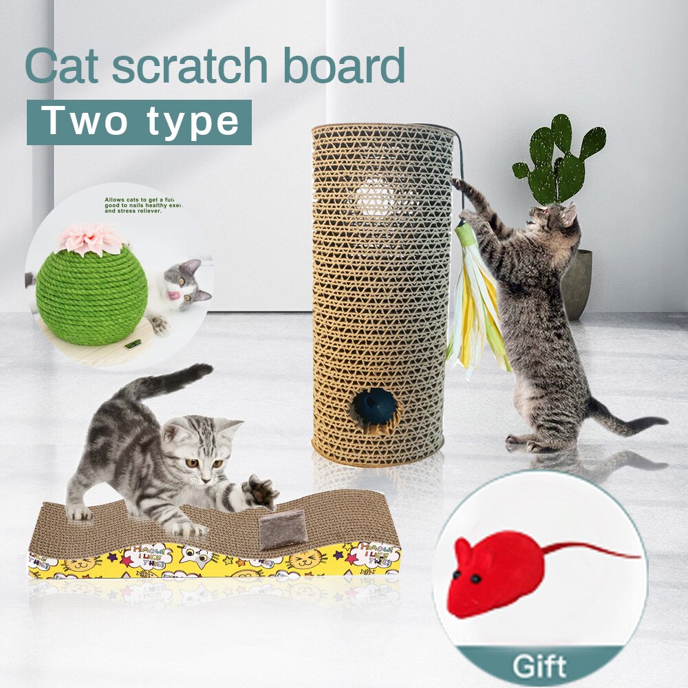 Furniture & Scratcher Cat Scratching Board Corrugated Paper Cardboard Scratch Pad Scratcher Bed Funny Kitten Playing Toys