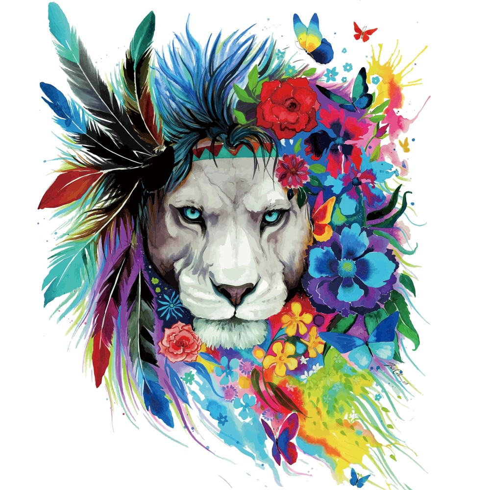 Fajne łaty z piórami lwa naprasowanki na łacie a-poziomowe zmywalne naszywki na ubrania łatwy nadruk za pomocą żelazka gospodarstwa domowego