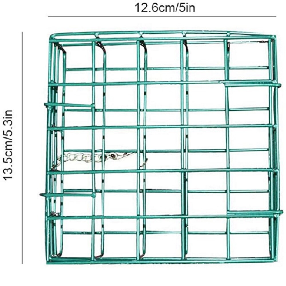 Alimentador de Pájaro verde, alimentador de pan cuadrado colgante de hierro, alimentador de tuerca para pájaros, alimentador de comida para pájaros al aire libre, rápida, comedero de pájaros colgante