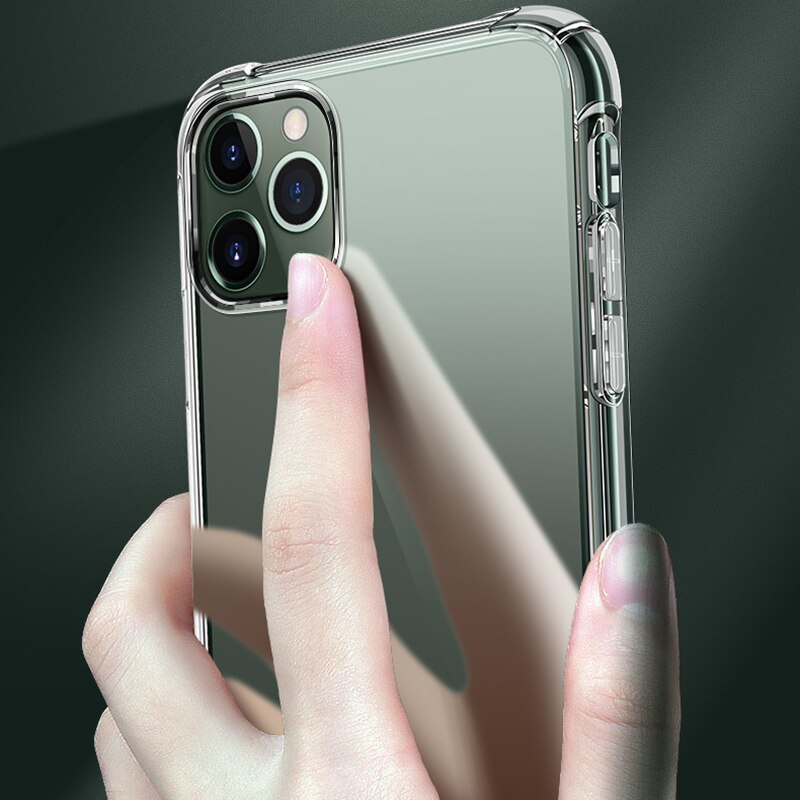 Silicone Soft TPU Anti-Knock Phone Case for iPhone 12 Mini 11 Pro Max SE X XR XS Max Transparent Phone Case for iPhone 12 11 Pro