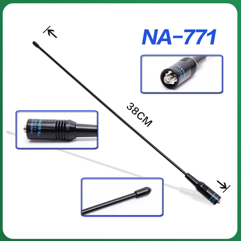 Nagoya NA-771 Antena Antenas de Alto Ganho VHF/UHF SMA-Fêmea Para Quansheng UV-K5 UV-K6 Baofeng DM-1701 UV-21 UV-18 Pro M-5R Radios