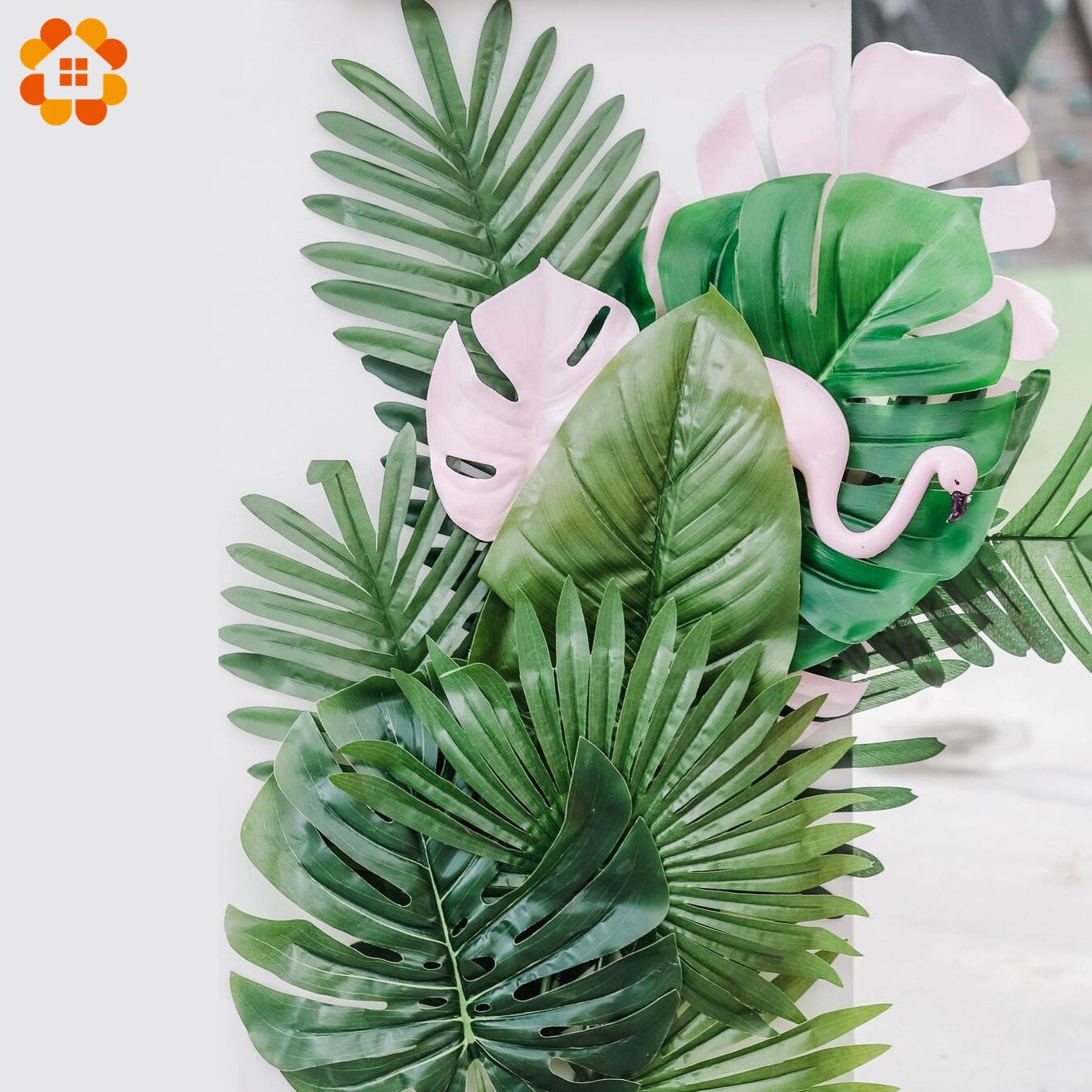 1 pack Artifical Green Palm leaves Hawaii Tropical Turtle Leaf for Kids Birthday Party Jungle Flamingo Summer Party Decoration