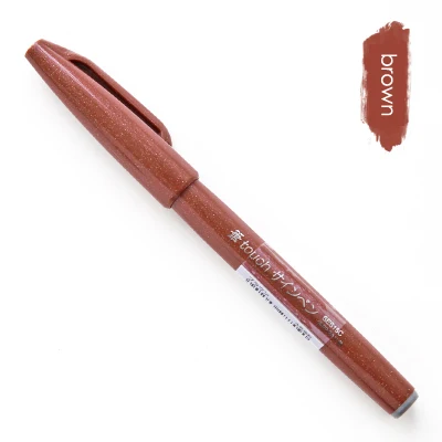 1 stücke Japan Pentel Touch Pinsel Pen-Set Pastell Farbe Kalligraphie Stifte Zeichnung Marker Schriftzug Kugel Journal Kunst Liefert
