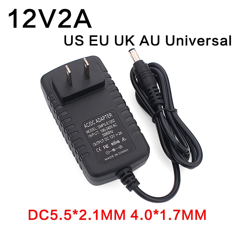 Ac100-240v 12V 2a 24W Dc Ac Adapters Dc12v Us Eu Uk Au Plug Universele Power Adapter Voeding Voor cctv Led Light Strips