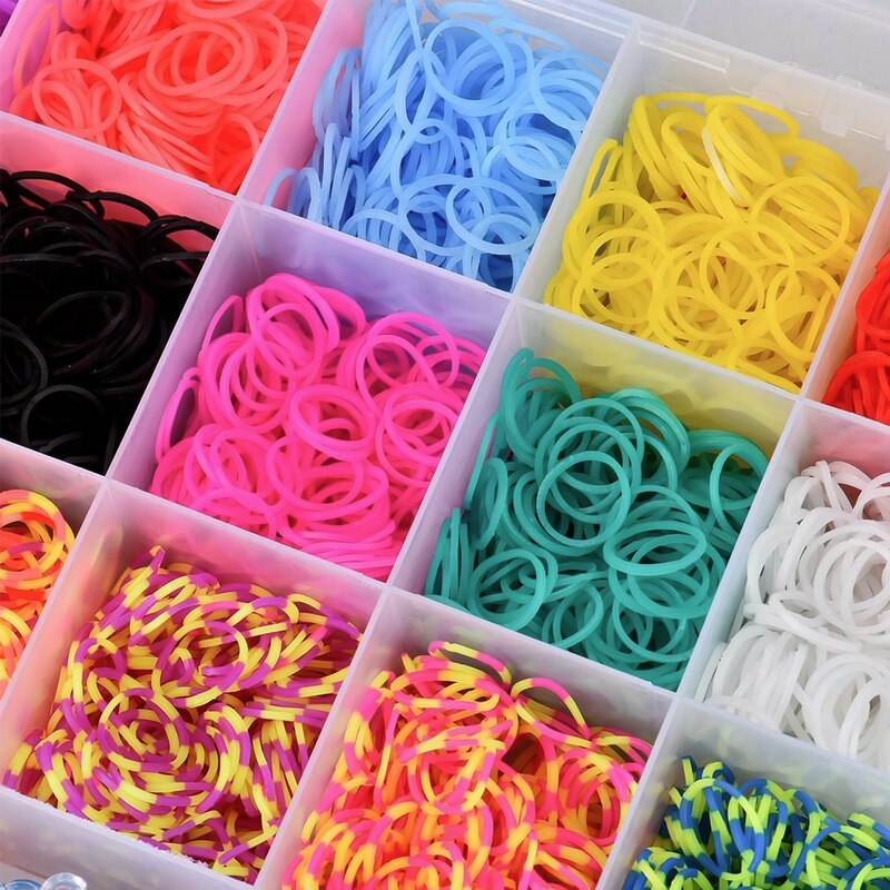 DIY Rubber Loom Bands, 4400 Rubber Loom Bands Set To Make Colorful Loom Bracelets Kit Knitting DIY Crafts