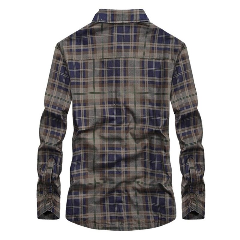 Märke casual fleeceskjortor män vinter flanell tjocka varma rutiga skjortor bomull långärmade affärsskjortor chemise homme