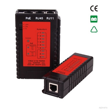 , Noyafa NF-468PF RJ45 RJ11 PoE test Tester de Cable de red, comprobar la continuidad del Cable