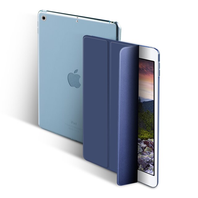 Fall für iPad Air 2 9,7 Ultra Dünne Magnetische Flip Stand PU Leder Funda für iPad 6 A1566 A1567 Smart abdeckung mit Auto Wake/Sleep-: Dark Blue