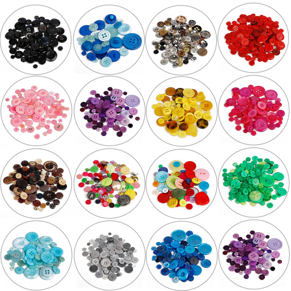 Mixed Color & Size Small Plastic Buttons Round Cartoon Button DIY Craft Scrapbooking Sewing Garment Accessories