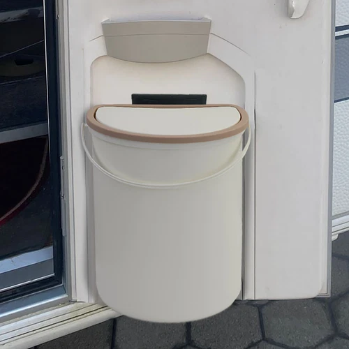 10L Plastic Trash Can Trash Bin With Lid For RV Camping Boats Caravan Motorhome Door Or Wall Mounting Waste Bin: Default Title
