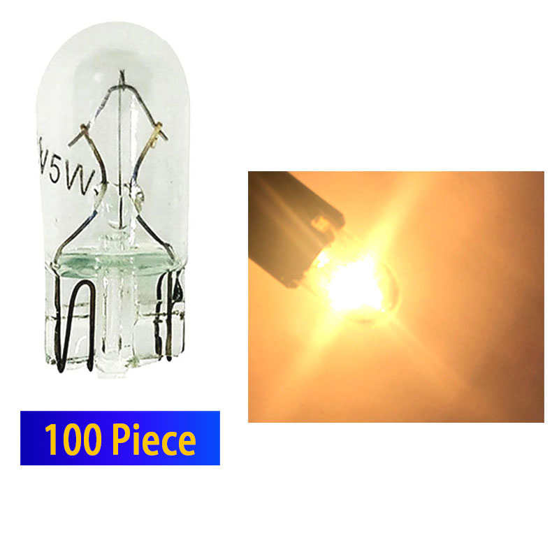 100 pièces voiture T10 halogène W5W 168 194 2825 lampe de coffre cales ampoules Instrument lumière intérieure lecture porte lumières lampes de dégagement: Default Title