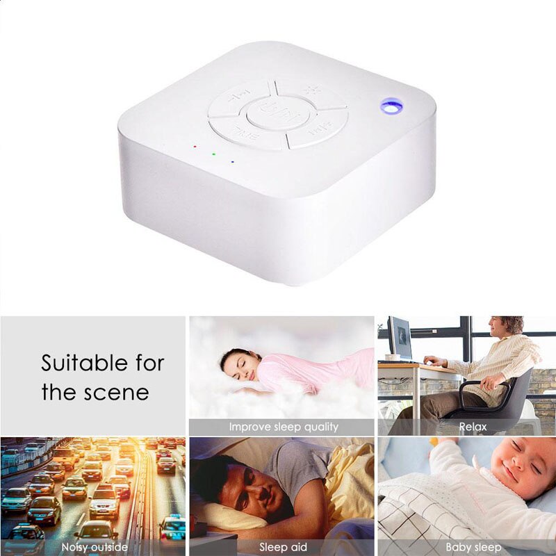 Hvid støj sovemaskine bygget -in 800 mah instrument usb genopladelig/timing/musik til at sove & afslapning til baby/voksen