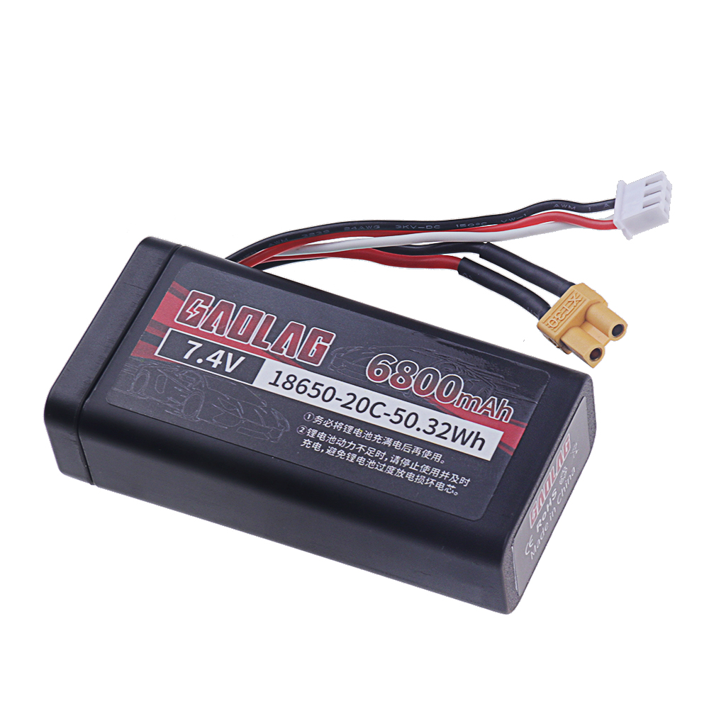 18650 Li-ion batterij 7,4 V 6800 mAh RC auto-accu voor Wltoys 144001 12428 12423 10428 RC Auto's Vrachtwagens Tanks Reservebatterij 2s 7,4 V: Paars