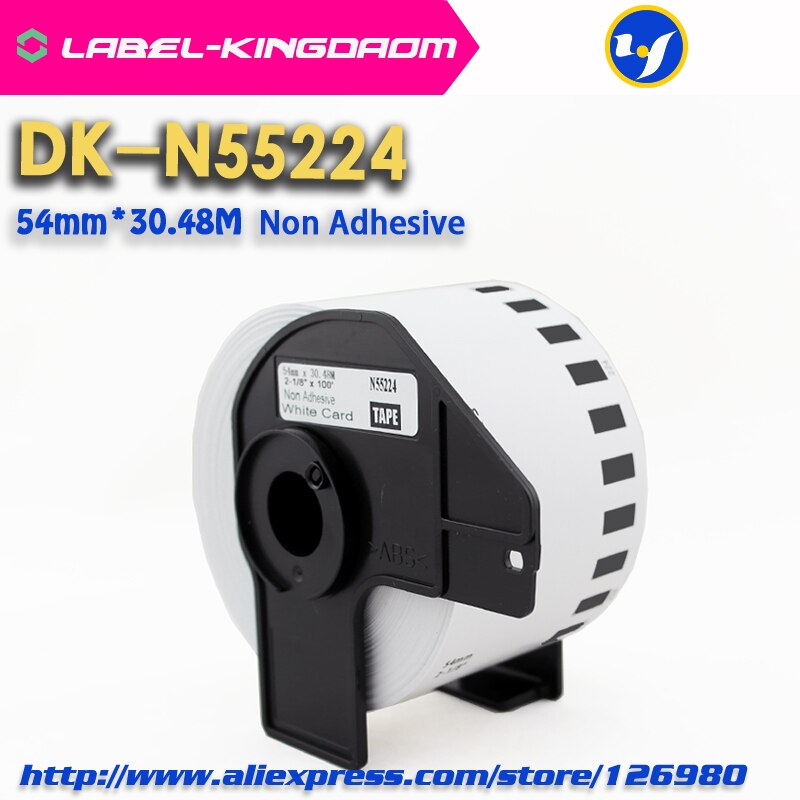 10 Refill Rolls Generieke DK-N55224 Label Niet-klevende 54mm * 30.48M Continu Compatibel voor Brother Label Printer DK-N5224