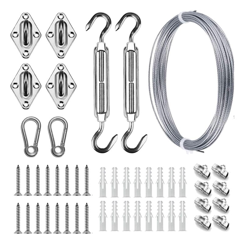 Sun Shade Hardware Kit for Rectangle and Square Sun Shade Sails Installation,Anti-Rust Shade Sail Hardware