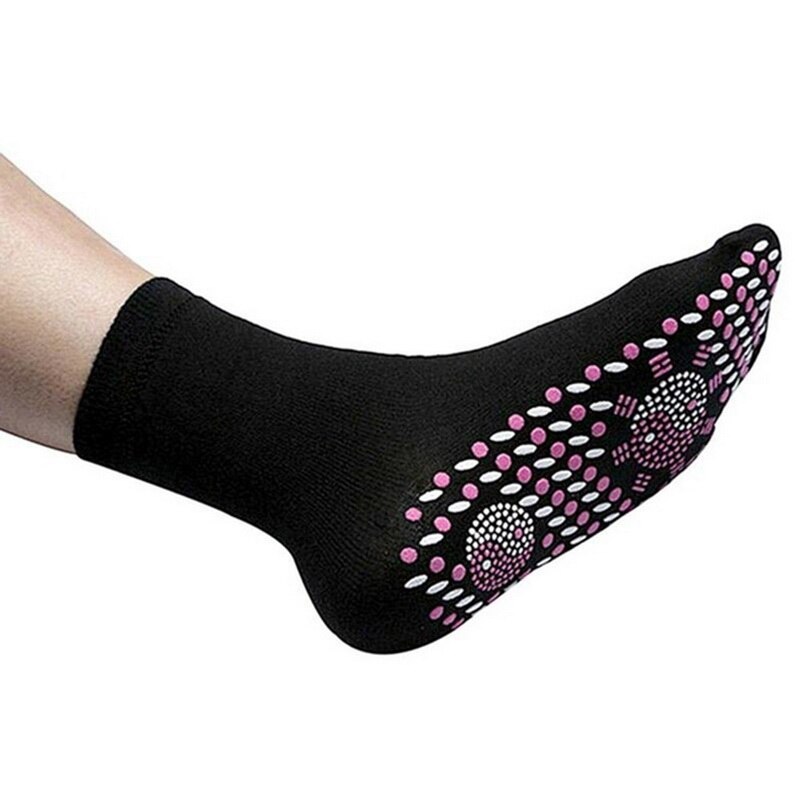 Zelfopwarming Magnetische Sokken Voor Vrouwen Mannen Zelf Verwarmd Sokken Magnetische Comfortabele Winter Warm Massage Sokken: Black
