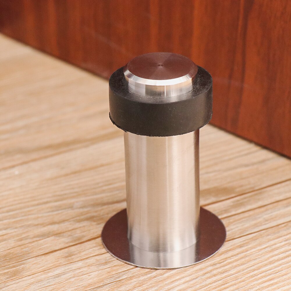 1PC Round Double Use Door Stops Anti-Collision Rubber Stopper Buffer Stainless Steel Self Adhesive Door Holder Protection