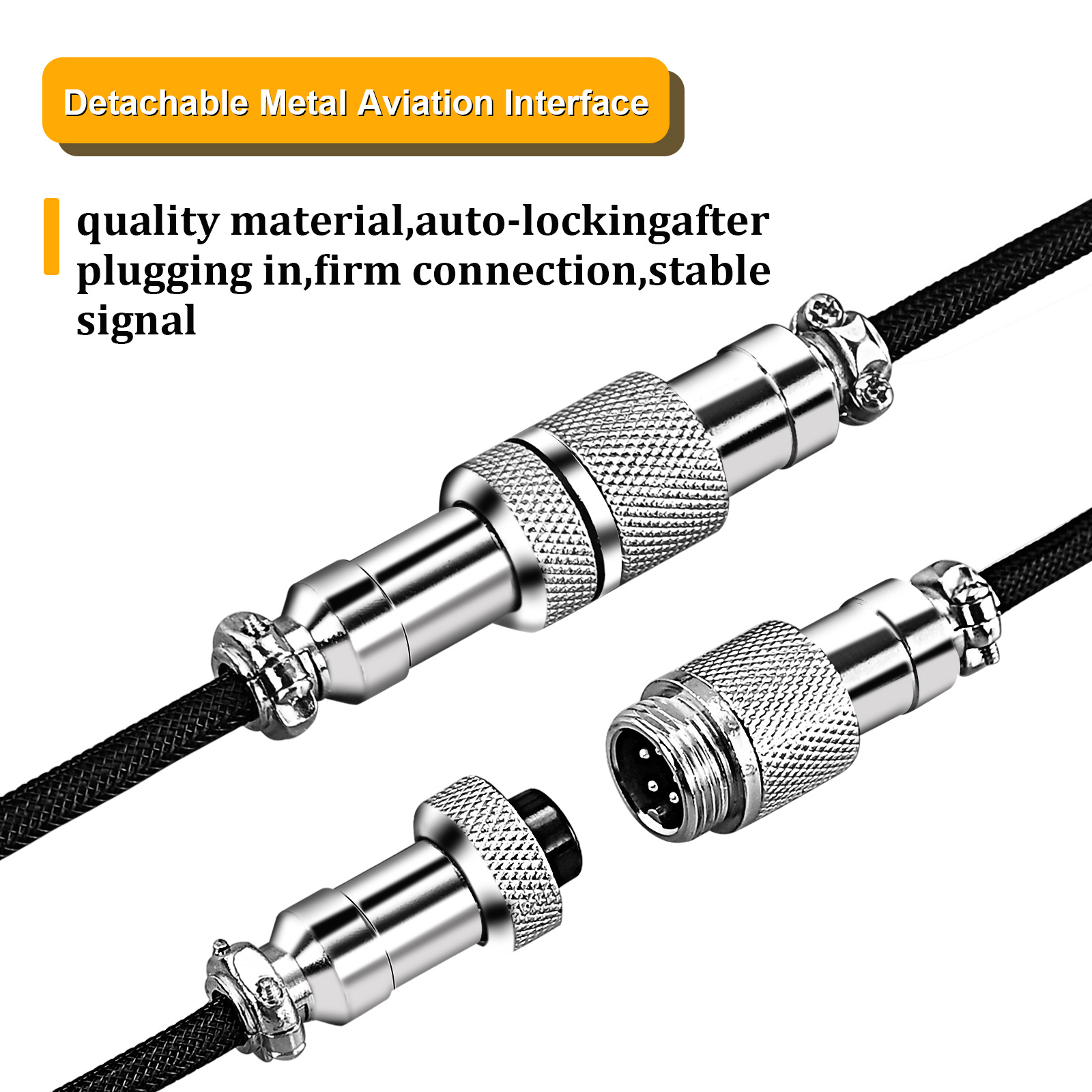 NNBILI Custom Type C Mechanical Keyboard Coiled Cable USB Mechanical Keyboard Spring Wire Desktop Computer Aviation Connecto