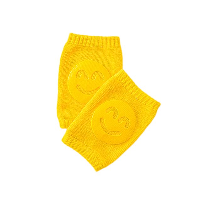 Coudières/genouillères antidérapantes pour enfant, pour garçon ou fille, accessoires de protection des coudes et des genoux pour bébé et nourrissons unisexe, avec une forme de sourire, pour la sécurité, chauffe-jambes: huangse