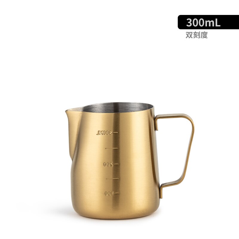 Jarra de espuma café con leche 300/600/900ml, jarra de Barista, jarra de arte artesanal con Latte, taza de acero inoxidable a doble escala con boca de águila Taza de leche: F