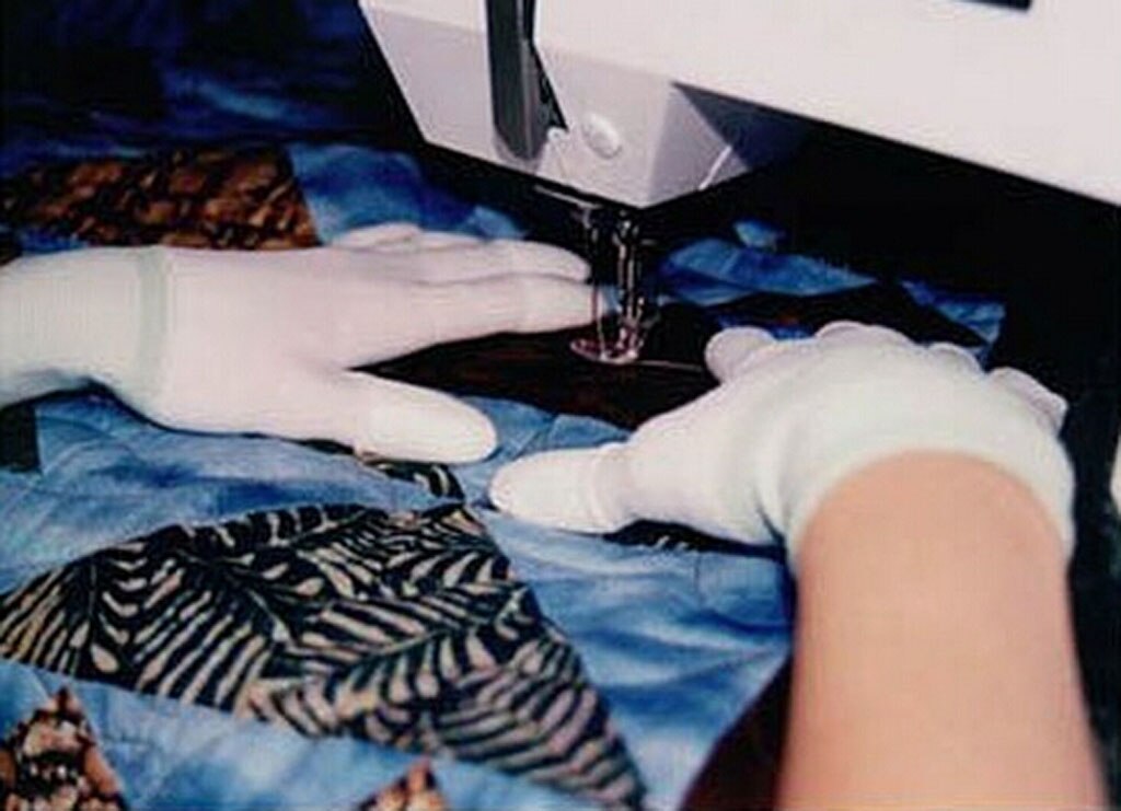 Quiltere frihåndsmaskine quiltning sygreb handsker fingerspids højt greb til dagligt gør-det-selv syarbejde nylon quiltehandsker