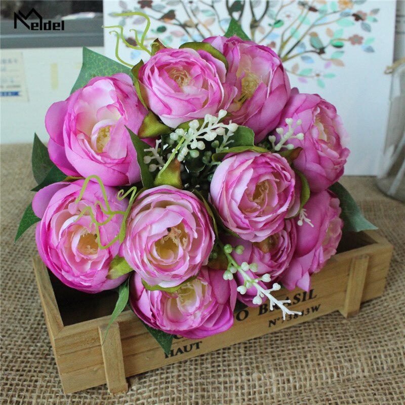 10 głów białe sztuczne kwiaty róży bukiet jedwabiu róże na stół weselny zima Dom dekoracje sztuczne kwiaty róże bukiet ślubny