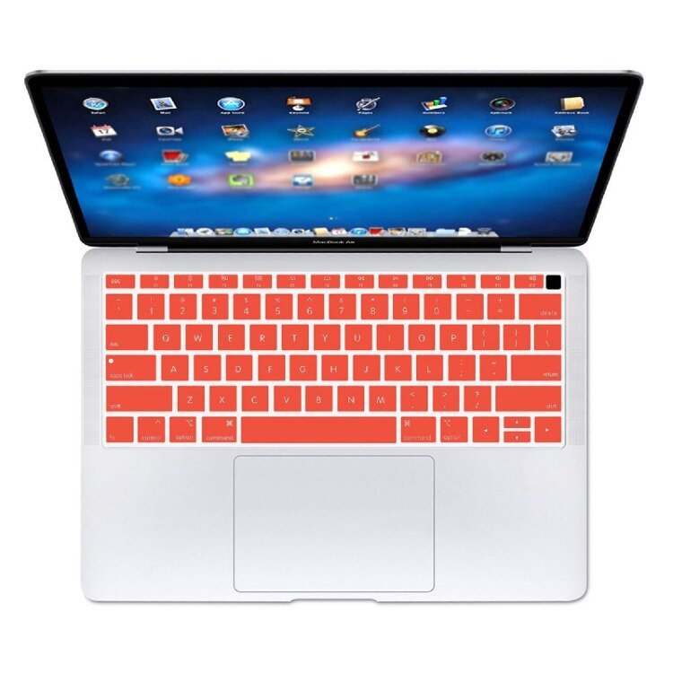 HRH Waterproof Silicone Backlit Glow in the Dark Laptop Skin English Keyboard Cover Skin for MacBook Newest Air 13" A1932: Grapefruit Red