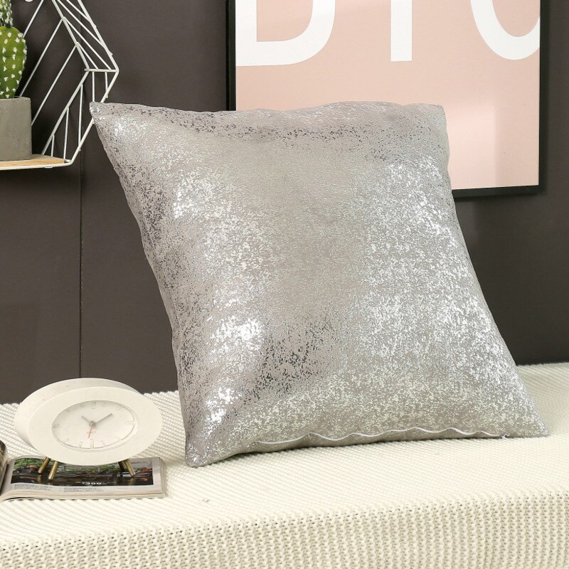 Luxe bronzen gouden zilverfolie kussenhoes decoratieve kussens voor kantoor, hotel, auto, effen kleur serie kussensloop