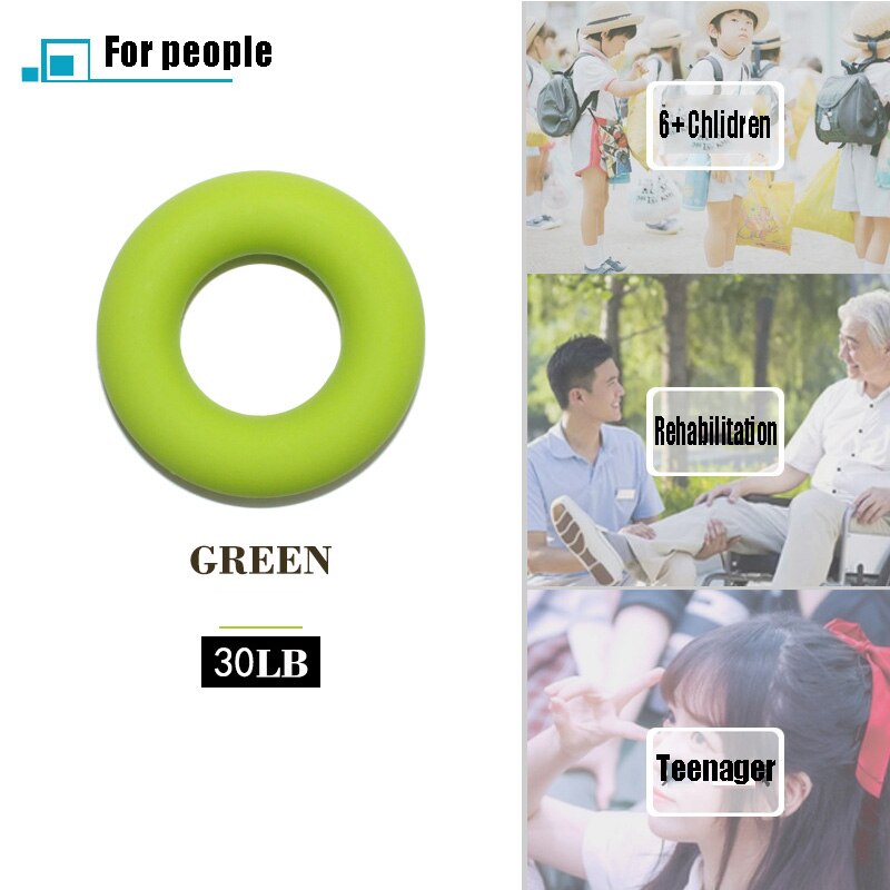 30/40/50LBS Strength Finger Hand Grip Muscle Power Training Squeeze Toy Exerciser Silicone Palm Circle Fitness Stress Relief Toy