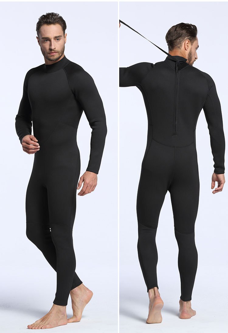 Traje de neopreno de 2 mm para hombre y mujer, para buceo, surf, mantener a flote, traje húmedo completo: black / S