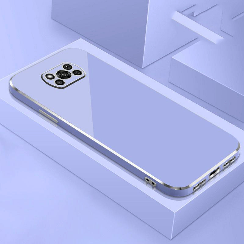 Voor Xiaomi Poco X3 Pro Case Poco X3 Cover Poco X3 NFC Luxe Vierkante Plating Telefoon Case POCO X3 X3 NFC PRO Schokbestendige Achterkant: Katoenen stof / Heldere Roze