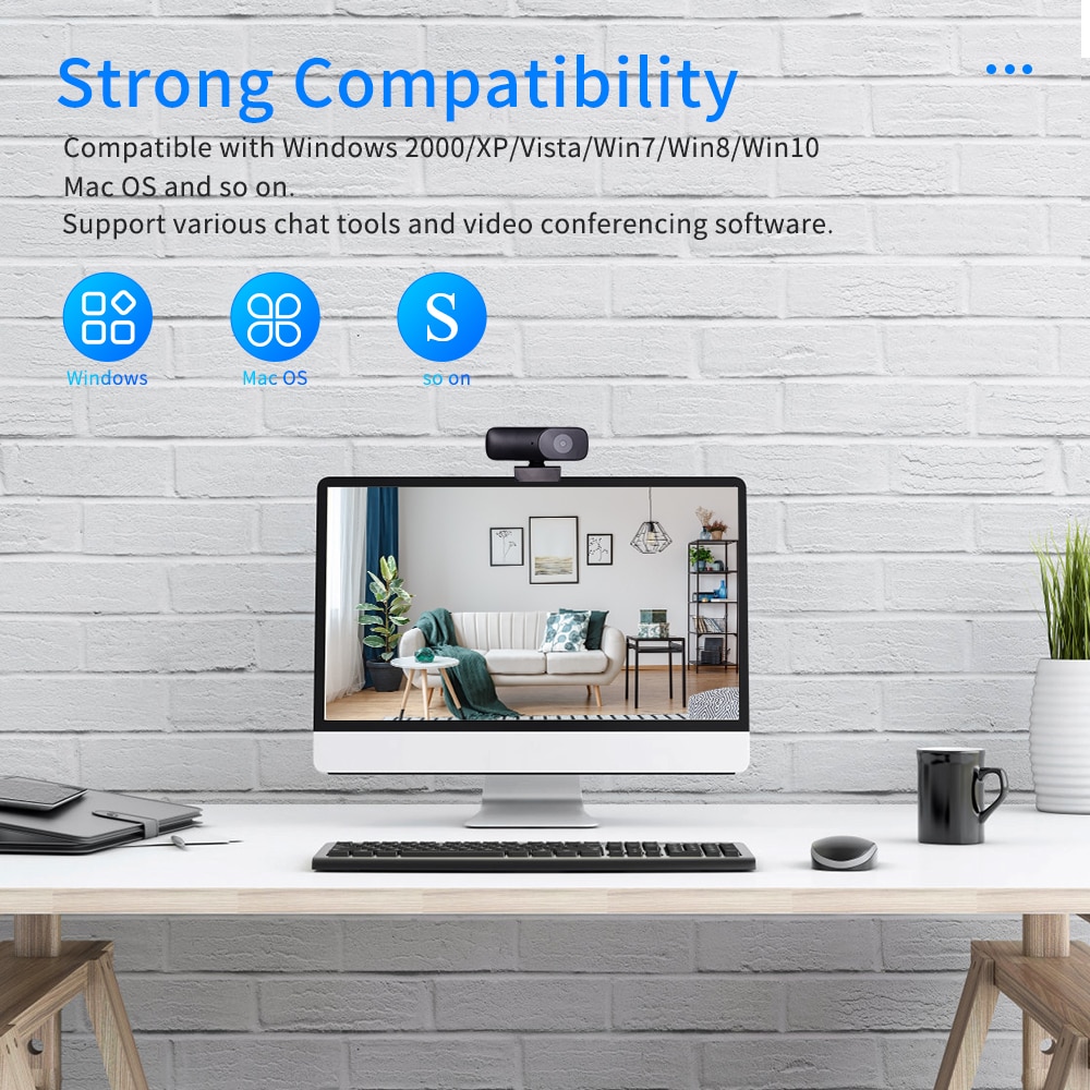 Aibecy Full HD 1080P Webcam CMOS 500W Web Camera with Microphone Support Auto Focus USB Computer Camera Plug and Play web cam
