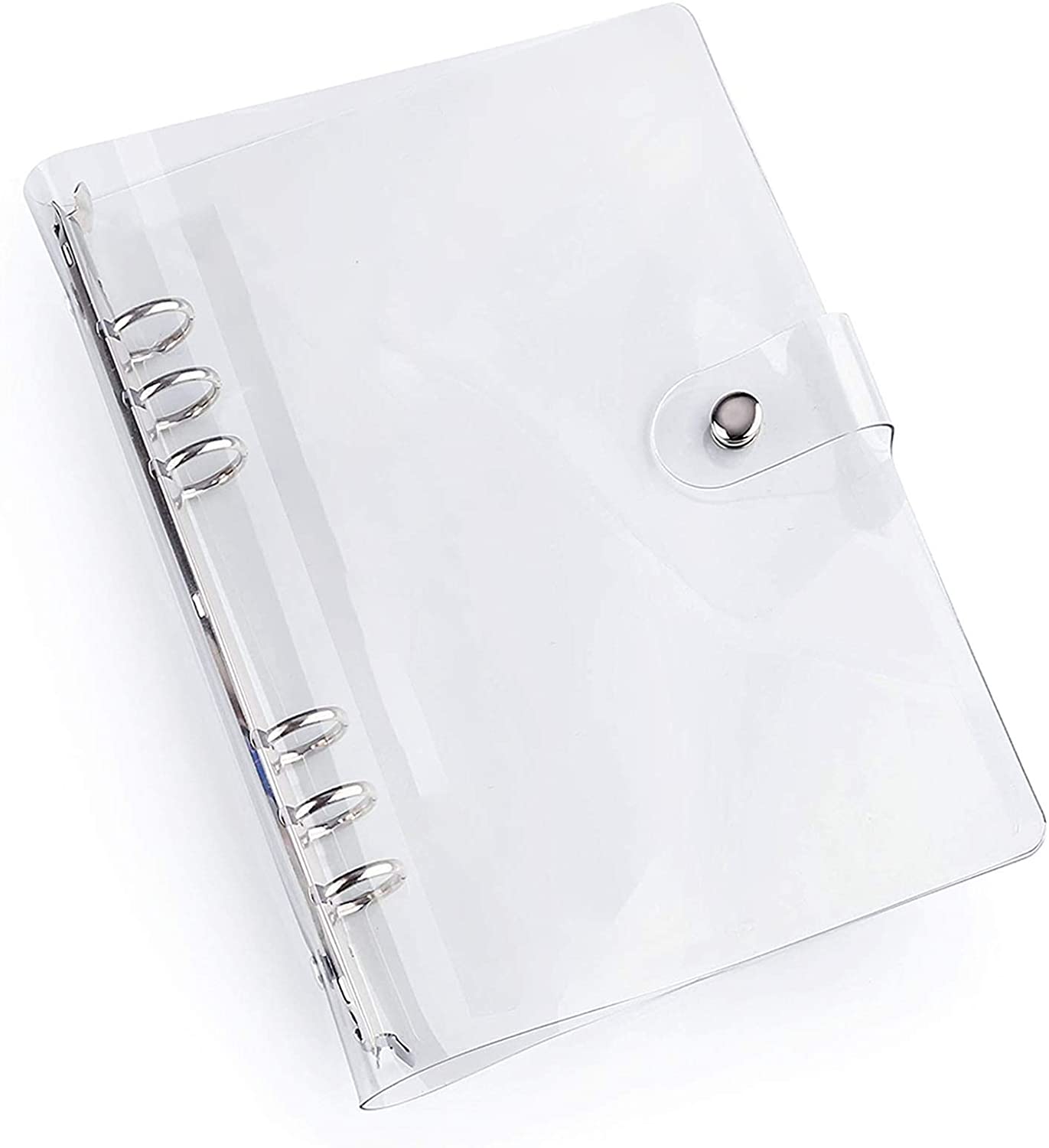 1 Pc Transparent Notebook Cover Soft PVC Binder Cover A5/A6/A7 Standard 6 Holes Snap Button Closure: A6