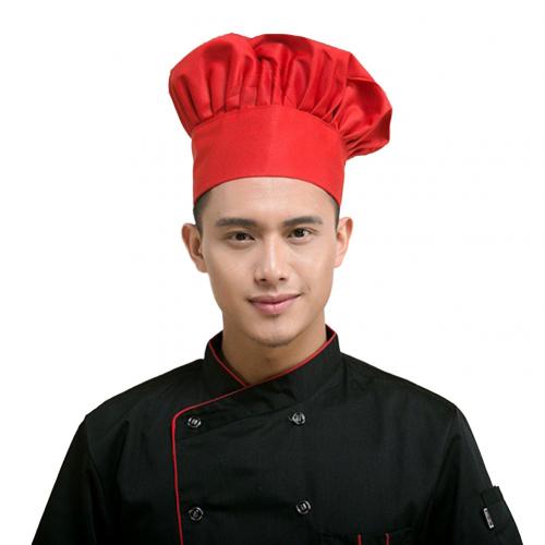 Stretchy Adjustable Men Cap Kitchen Cook Baker Catering Chef Hat Cap Kitchen Cook Baker Catering Chef Hat Cap Kitch: Red