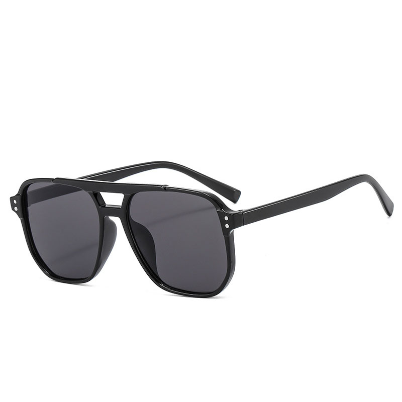 Lunettes de soleil à double pont pour hommes et femmes, protection des yeux de plage, lunettes de soleil à grand cadre, nuances pilotes, punk, rétro, voyage, été, , UV400: green