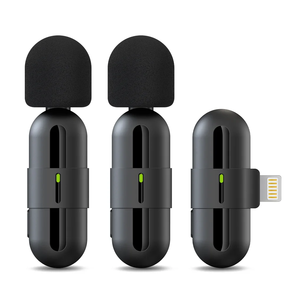 Basix Mini micrófono Lavalier portátil Audio Video grabación Mini micrófono de solapa micrófono inalámbrico para IPhone TypeC ipad juego teléfono: Rosa