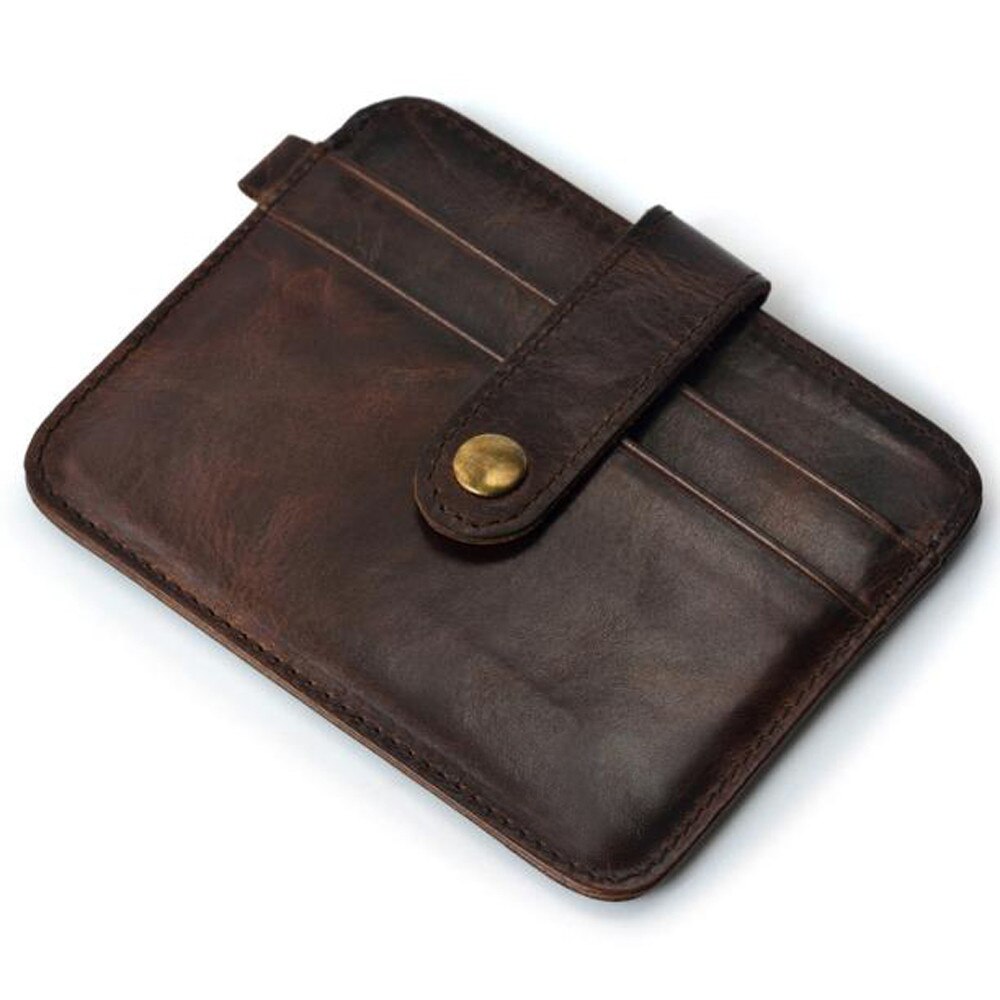 Maison Fabre zak mini portemonnee man hasp portemonnee slim credit kaarthouder kleine portemonnee lederen ID case purse bag pouch: Brown