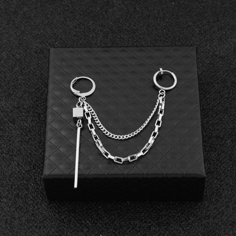 Boucles d'oreilles en acier inoxydable pour hommes/femmes, pendentif étoile lune, pompon Long, unisexe, bijoux Kpop Suga JIMIN, 1 pièce