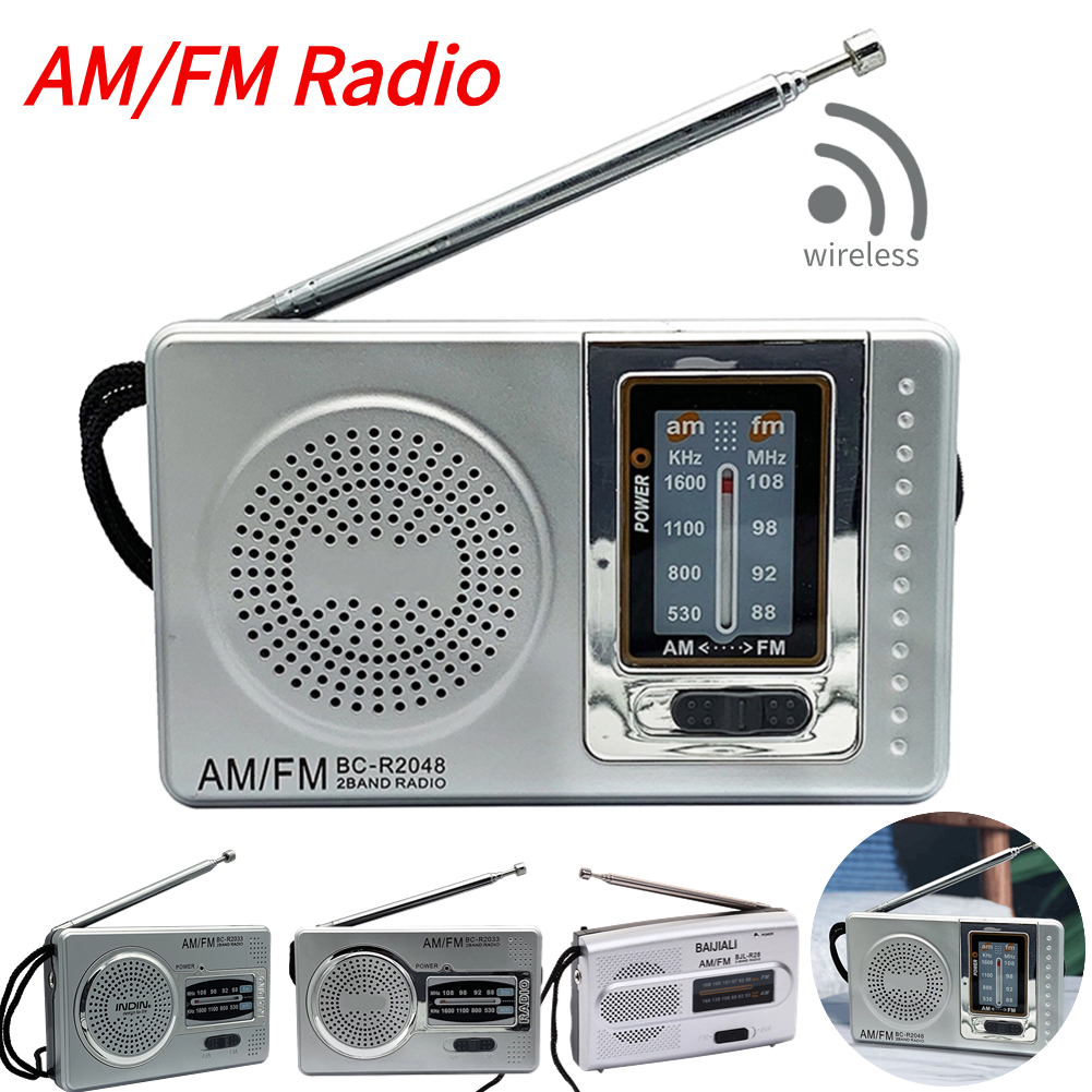 Fm/Am Radio Dual Band Draagbare Weerradio Batterijgevoede Muziekspeler 3.5Mm Jack Ingebouwde Luidspreker Met Telescopische Antenne