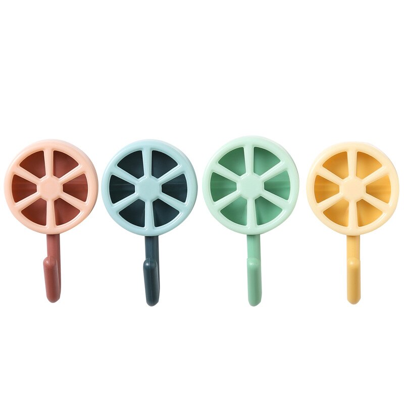 5 pièces crochets sans poinçon citron Style crochet de rangement armoire salle de bain crochet clé crochets décoratifs fort mur crochet de rangement: 5pcs Random Color