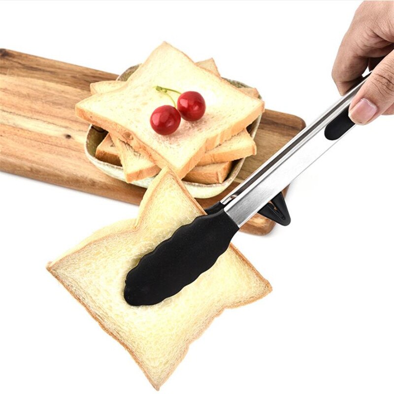 Pinzas para comida de cocina, pinzas para barbacoa, ensalada, parrilla, pinza de silicona para comida, pinza para pan, Clip para pastel de 7 pulgadas