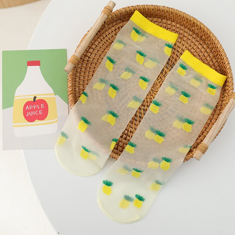 Kids Summer Nylon Knee High Socks With Print Children Toddler Girls Baby Boys Mesh Thin Cute Tube Invisible Long Socks Kawaii